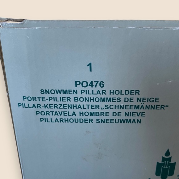 PARTYLITE Retired P0476 Ceramic Snowmen Pillar Candle Holder Original Box - Picture 9 of 11